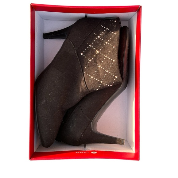 NWOT Women’s black ankle gold rhinestone boots w a 3.5 inch heel size 11 by IMPO - Picture 4 of 4